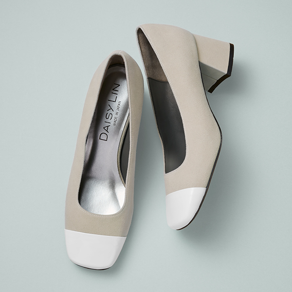 Perfect Pumps (Elegant Beige × White)