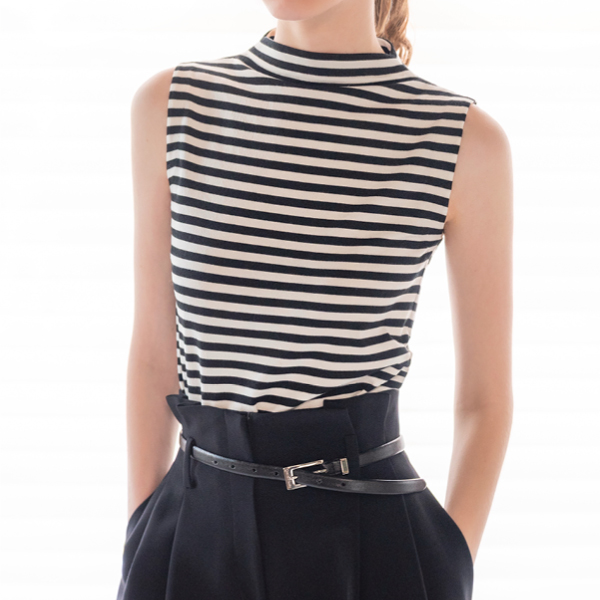 Border Knit Top “Stylish French”