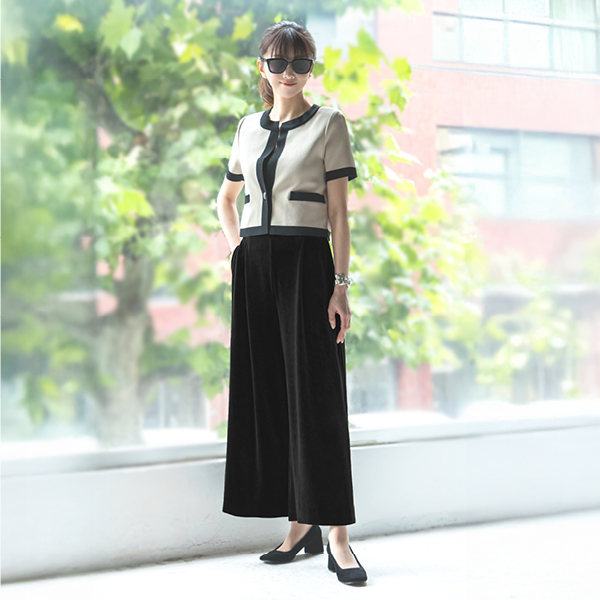 Daisy Velour Straight Wide Pants