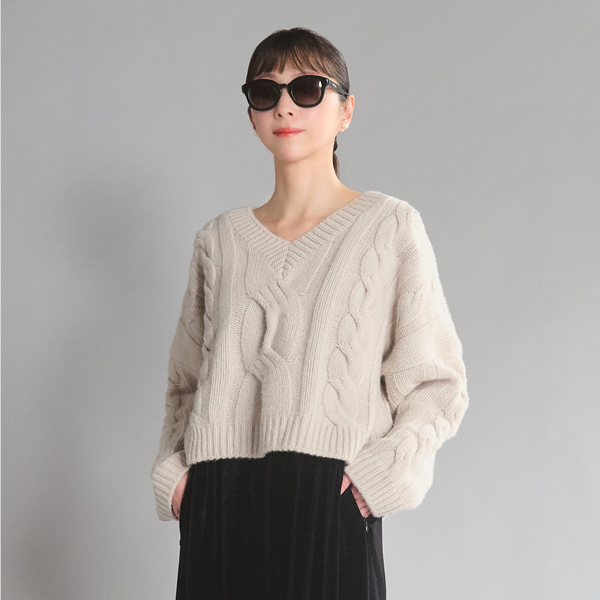 ふわとろ Cashmere Sweater "Daisy Twist"