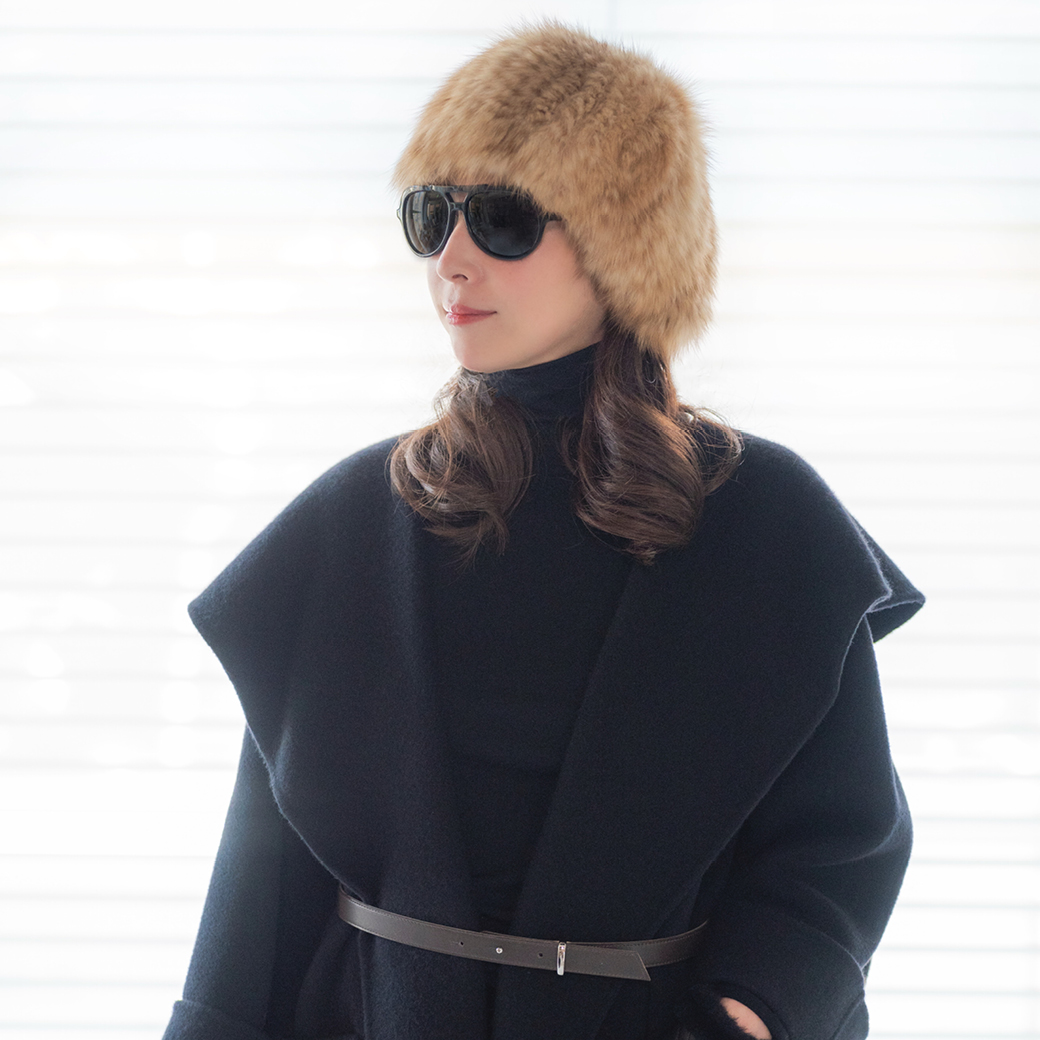Sable Fur-Knit Hat