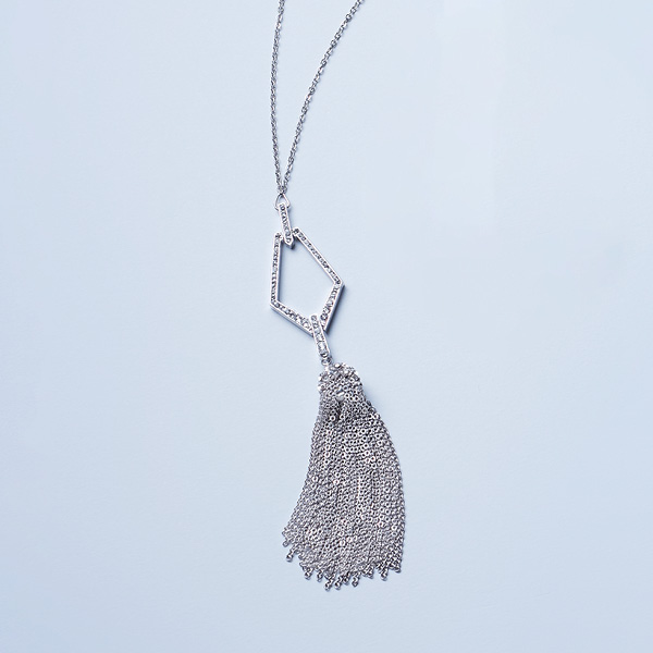 Necklace "Art Deco Silver Tassel"