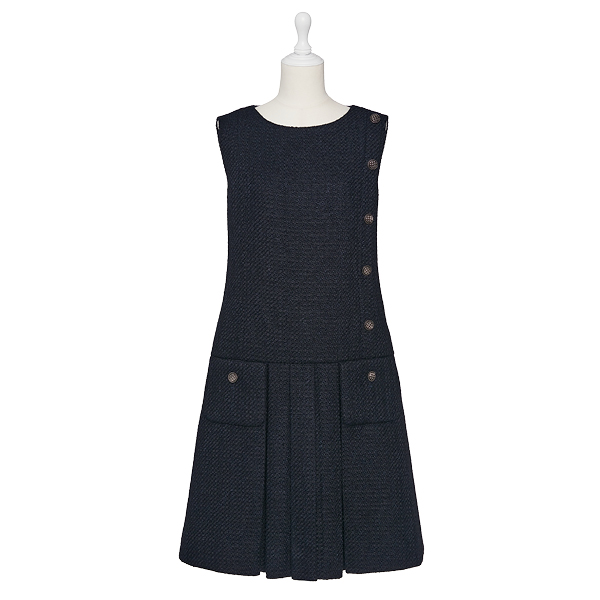 Washable Tweed Dress “Parisienne” (Navy)