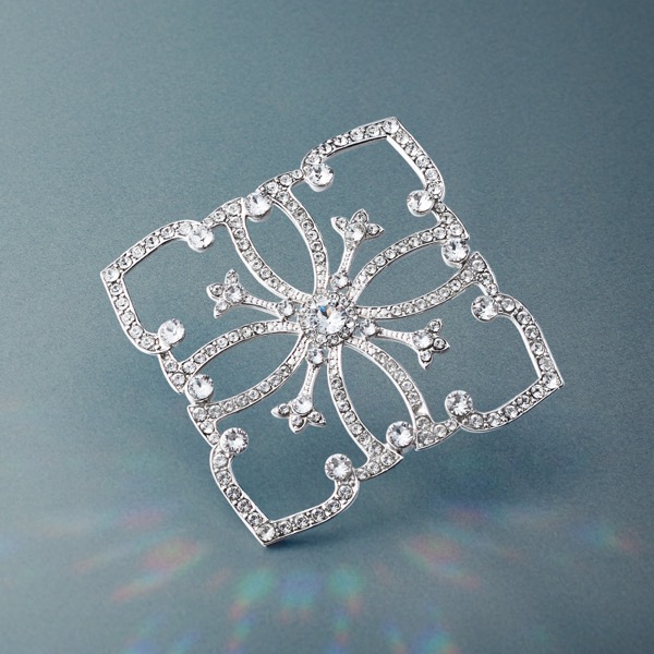 Brooch "Diamond Bell flower" (Clear)