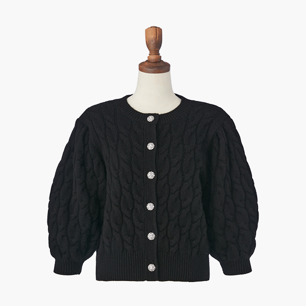 ふわとろ Cashmere Cardigan (Black)