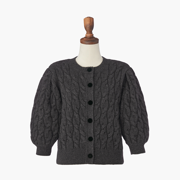 ふわとろ Cashmere Cardigan (Rich Gray)