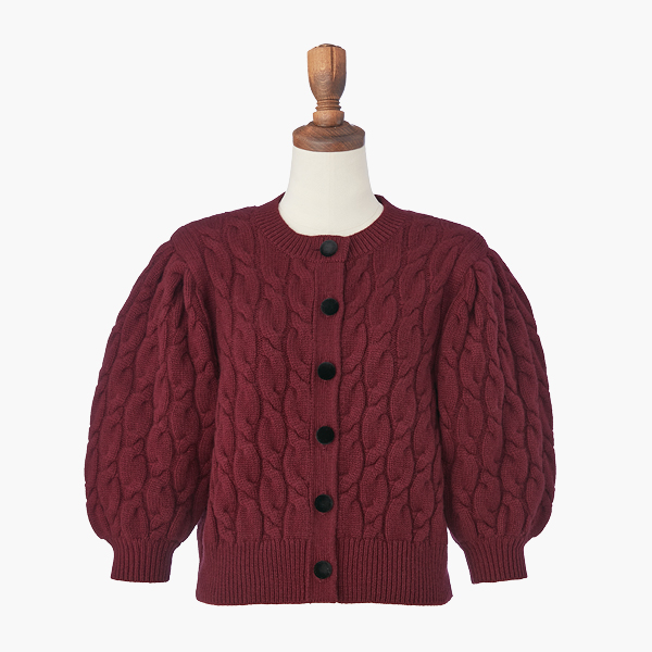 ふわとろ Cashmere Cardigan (Burgundy)