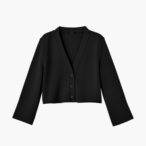 しっとりWOOL DAISY LIN Cardigan (Black Black)