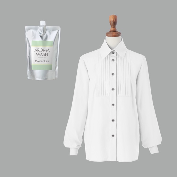 Lady Tuxedo Blouse (White) & DAISY LIN AROMA WASH Ⅱ 1L 詰替用