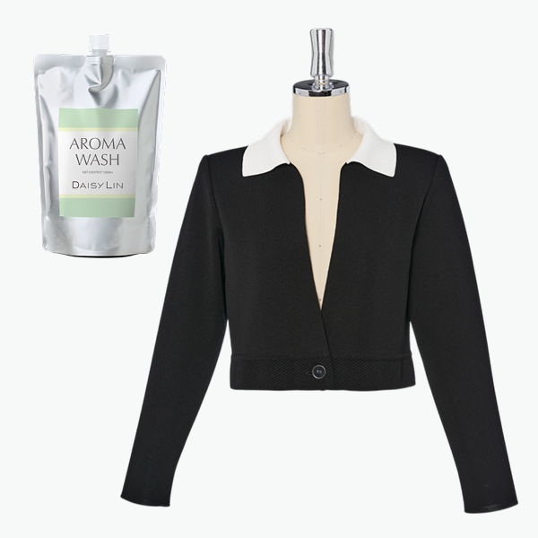 Upper Class Cardigan (Black × White)& DAISY LIN AROMA WASH Ⅱ 1L 詰替用