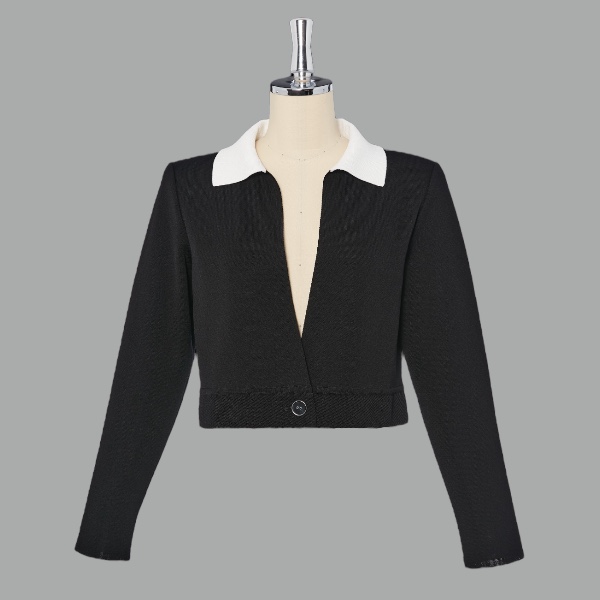 Upper Class Cardigan (Black × White)