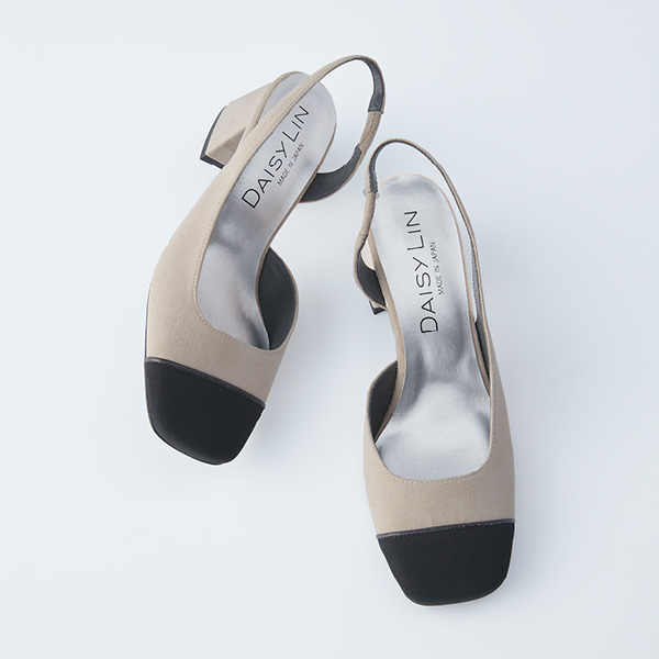 French Toe Pumps (Elegant Beige×Black)