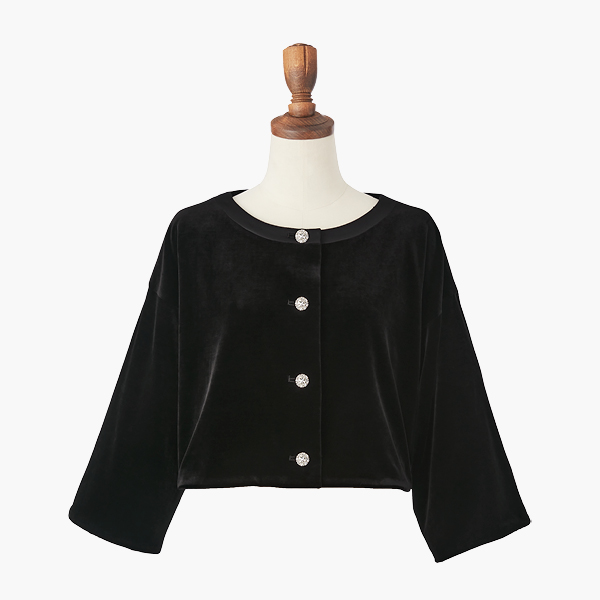 Daisy Velour Jewel Jacket (Velvet Black)