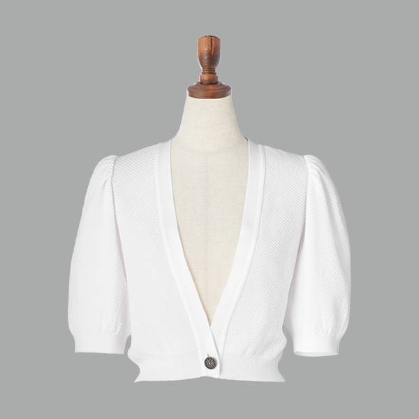 Daisy Pique Cardigan (White)