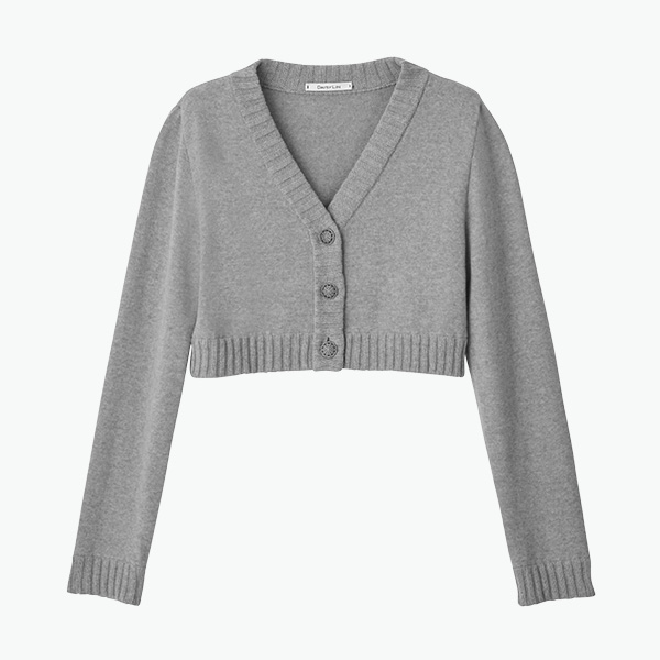 Summer Cashmere Cotton "Daisy Minnie Cardigan"(Gray)