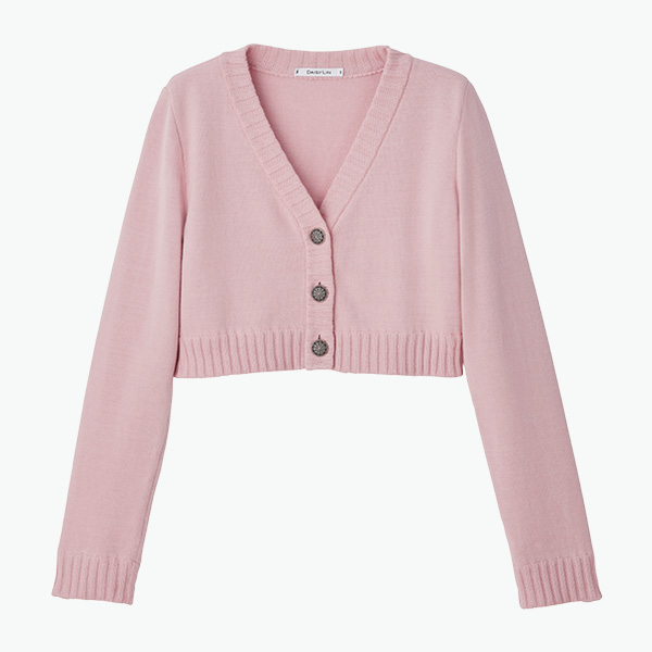 Summer Cashmere Cotton "Daisy Minnie Cardigan" (Daisy Pink)