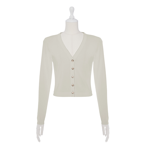 Cardigan "Essential V"(Powder Beige)