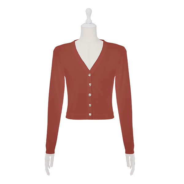 Cardigan "Essential V"(Antique Brick)