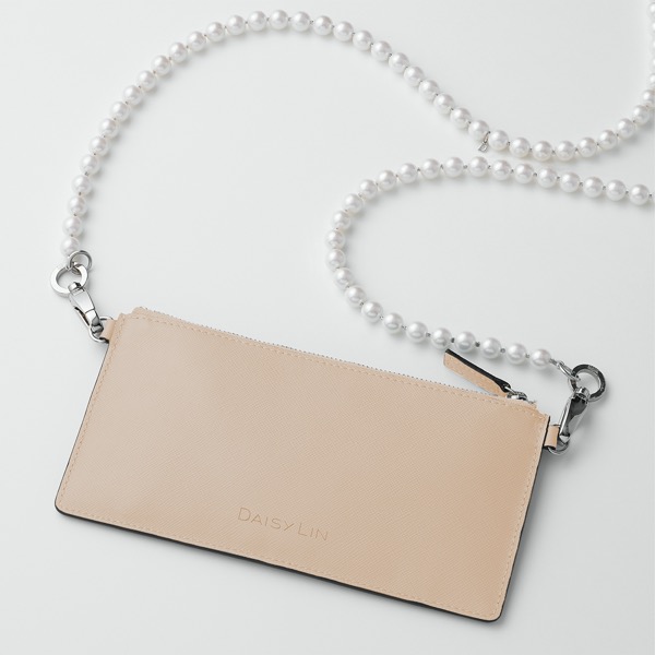 Fortune Wallet Bag + Grace Pearl Strap (Elegant Beige)