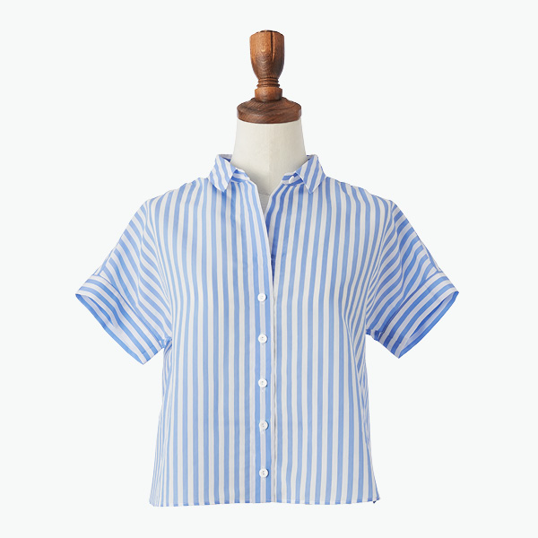 Stripe Blouse "Provence" (White+Blue)