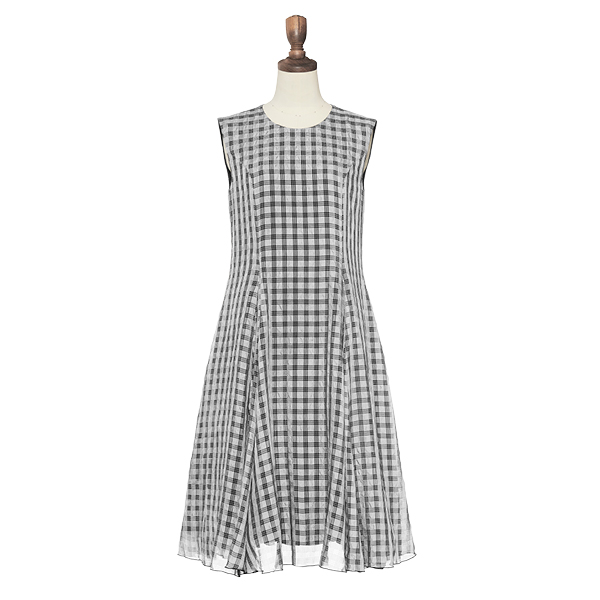Dress "Sheer Check"(White)