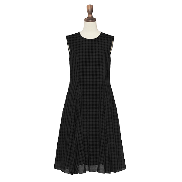 Dress "Sheer Check"(Black Black)