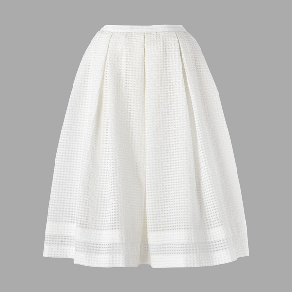 Washable Souffle Skirt (White)
