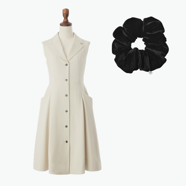 Dress "Miss Daisy" (Light Beige) & DAISY VELOUR Chou Chou Elegant Size