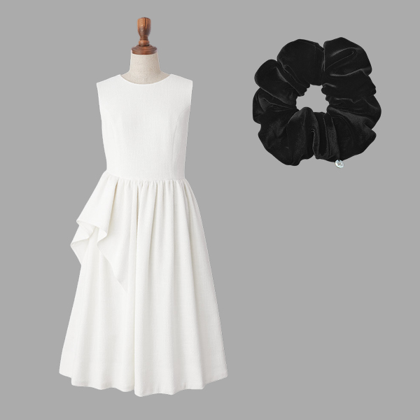 Dress "Calla" (White) & DAISY VELOUR Chou Chou Elegant Size