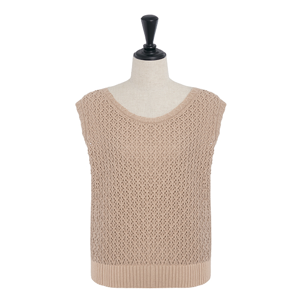 Knit Top “Lady Tank”  (Beige)