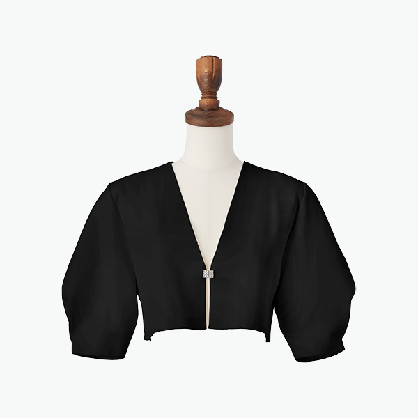 Cocoon Sleeve Cardigan (Black Black)