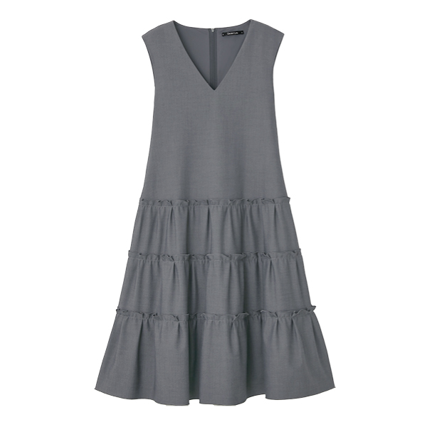 Dress "Millefeuille V Slim" (Gray)
