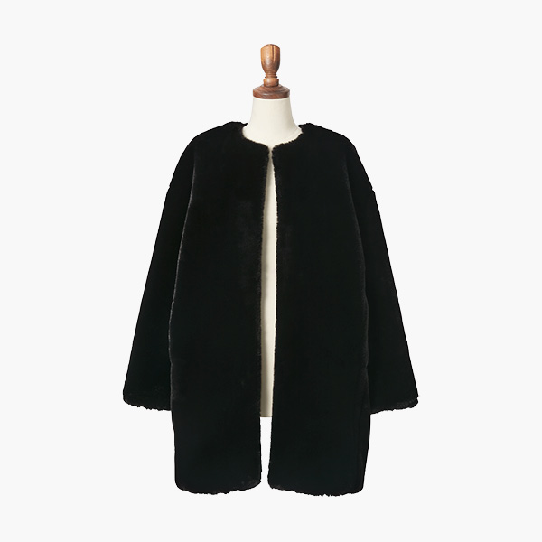 Love Fur Rich Coat (Black Black)