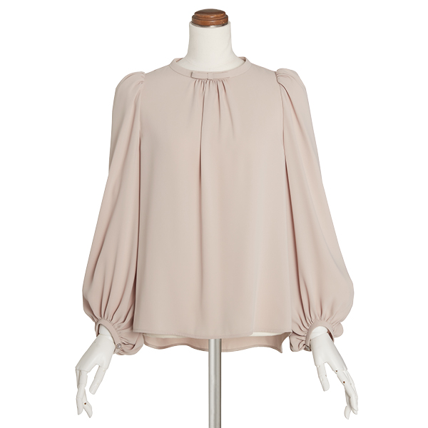 Blouse “Audrey Ribbon II” (Milk tea)