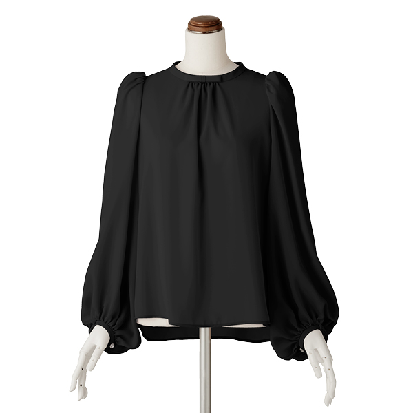 Blouse “Audrey Ribbon II” (Black Black)