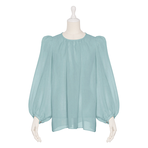 Sheer Puff Blouse(Antique Green)