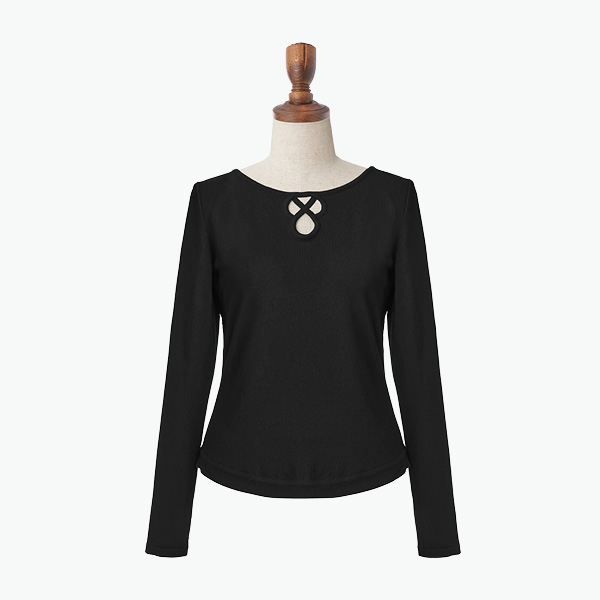 Knit Top "Fortune Clover" (Black Black)