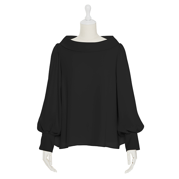 Audrey Collar Blouse(Black Black)