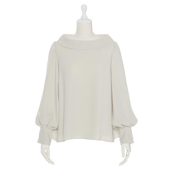 Audrey Collar Blouse(Powder Beige)