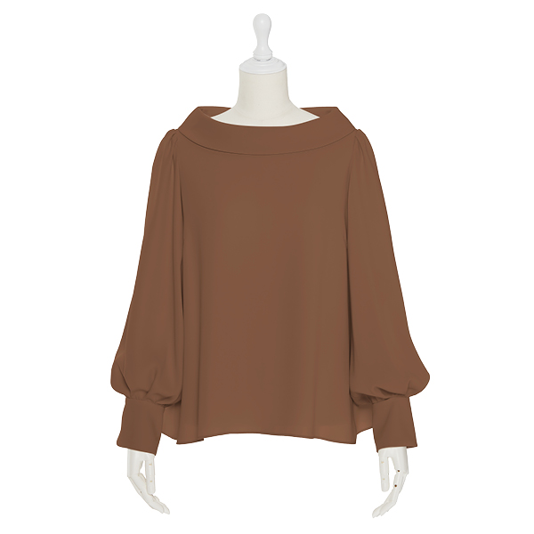 Audrey Collar Blouse(Brown)