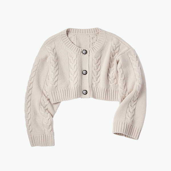 ふわとろ Daisy Cashmere Cardigan (Powder Beige)