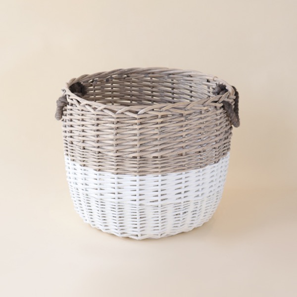 Bicolor Round Basket (L)