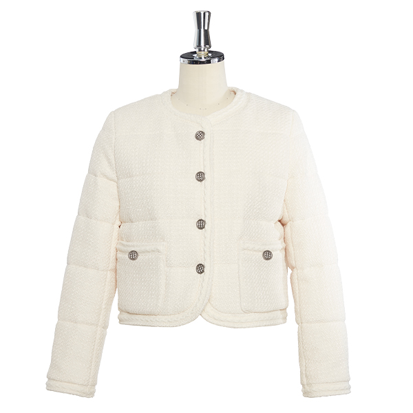 Washable Tweed キルティングジャケット”Daisy Modern” (Ivory)
