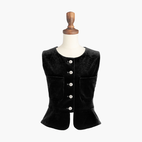 Cocktail Evening Vest (Velvet Black)