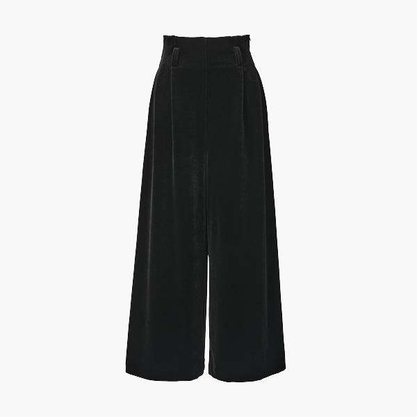 ELEGANT FLARE VELOUR PANTS (Velvet Black)