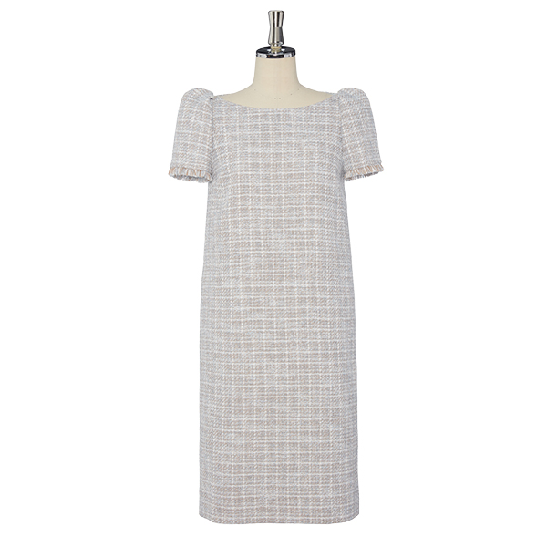 Washable Tweed “Elegant Puff Dress” (Sophie Blue)