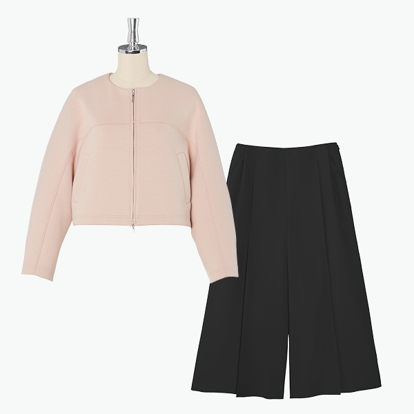 ミルフィーユ スウェット Stylish Blouson (Daisy Pink)&Pants"Perfect Elegance" (Black Black)