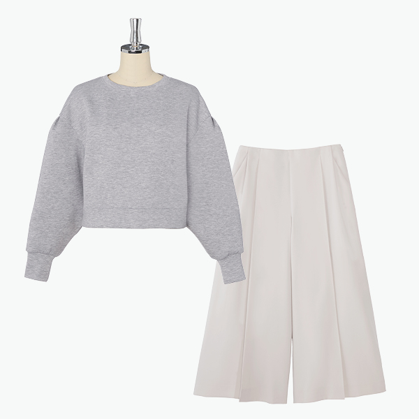 ミルフィーユ スウェット Daisy Puff Pullover (Sophie Gray)&Pants"Perfect Elegance" (Powder Beige)