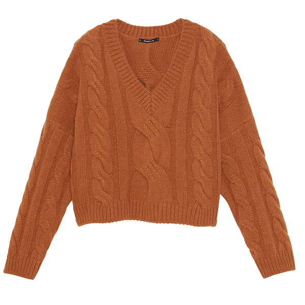 ふわとろ Cashmere Sweater "Daisy Twist" (Terracotta)