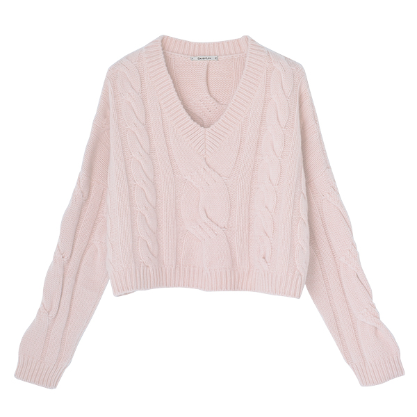 ふわとろ Cashmere Sweater "Daisy Twist" (Princess Rose)
